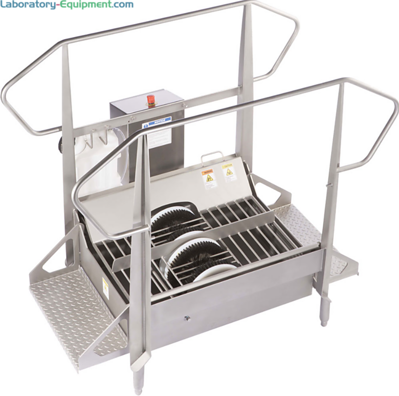 Stainless steel BSX800-DAF Compact Walk Through Dual Wet Boot Scrubber for medium traffic applications include 2 ½