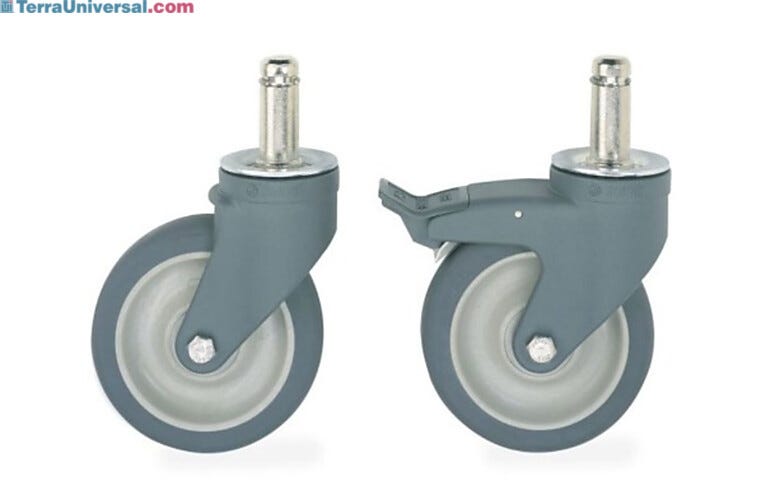 Intermetro Polyurethane Caster Shown with Break  |  1533-80 displayed