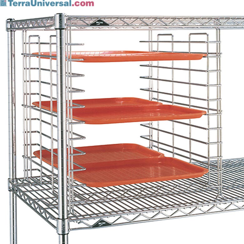 Chrome-plated tray slide inserts for Inermetro carts and shelves  |  1304-90 displayed