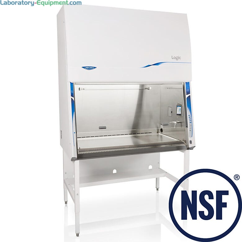 Labconco's Class II A2 biosafety cabinet is made with leak-tight 304 stainless steel and tempered safety glass  |  3642-PP-01 displayed