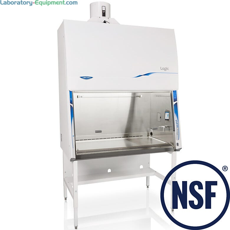 Labconco's Class II B2 biosafety cabinet is made with leak-tight 304 stainless steel and tempered safety glass  |  3651-PP-01 displayed