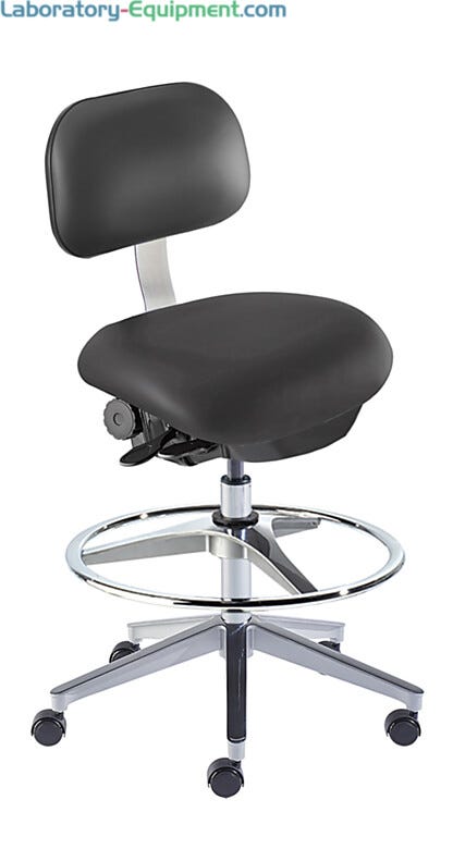 Biofit ISO4 black high bench chair includes large aluminum base, 22