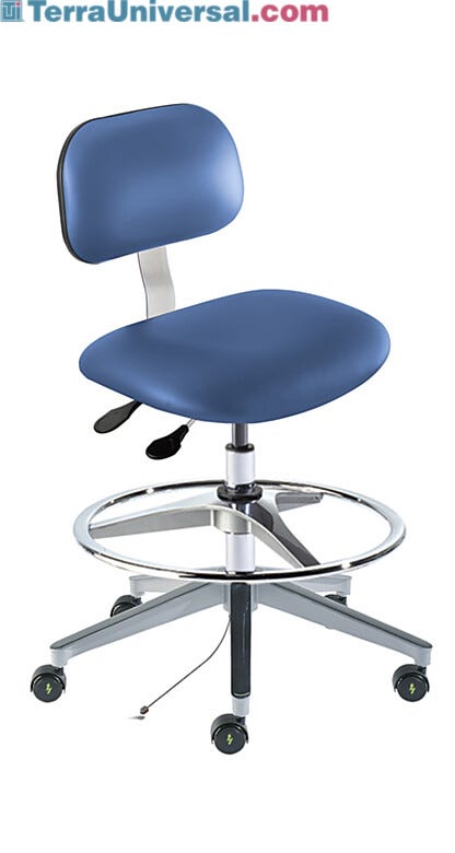 Biofit blue high bench chair includes cast aluminum base, 20