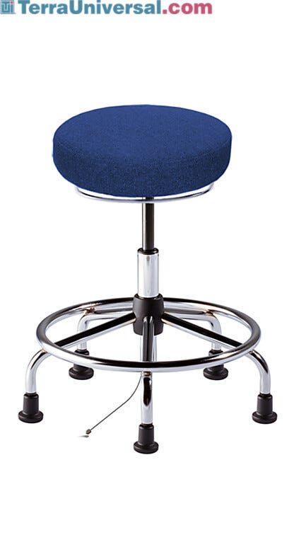 Biofit ISO6 navy bench seat for ESD applications includes tubular base, footring and 2