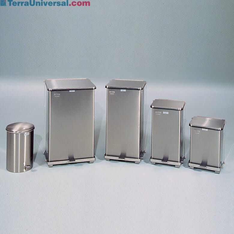 ValuLine® Stainless Steel Trash Cans from Rubbermaid come in 5 different sizes
