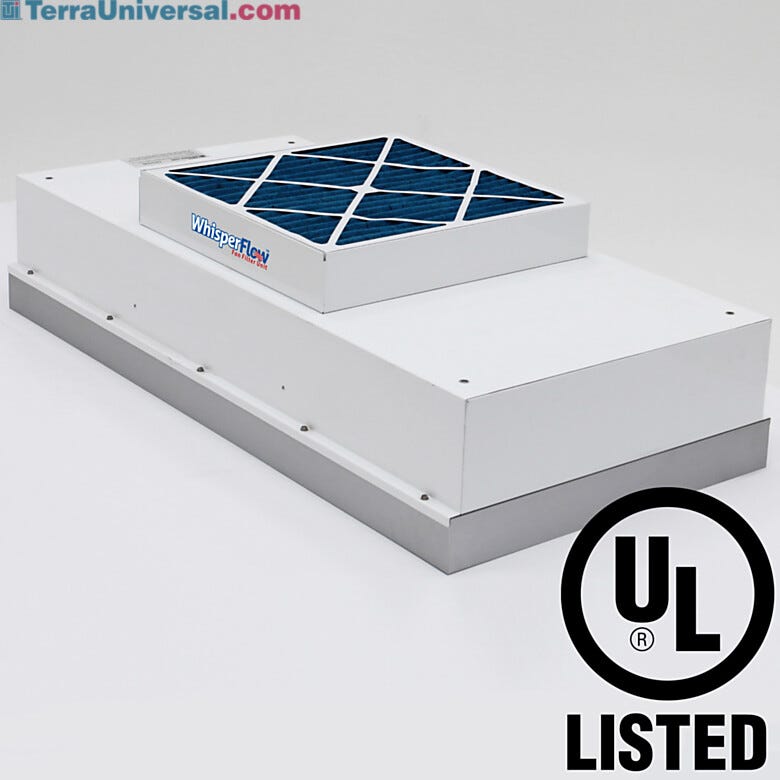 WhisperFlow® Fan Filter Units (FFUs) provide a uniform flow of microfiltered air to meet cleanliness standards down to Class 10/ISO 4  |  6601-24-H displayed