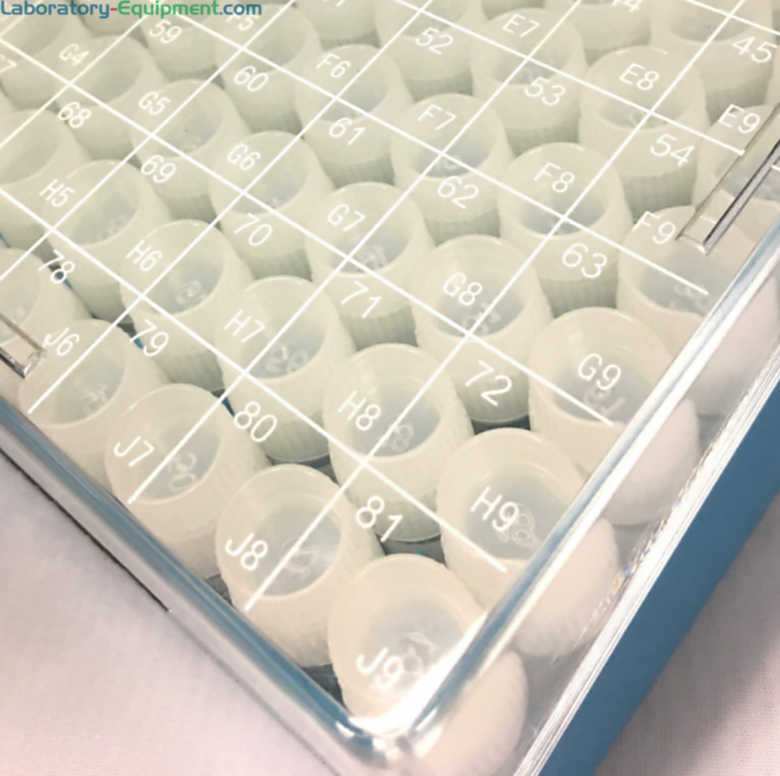 Fully autoclavable cryogenic storage box with hinged lid by MTC Bio