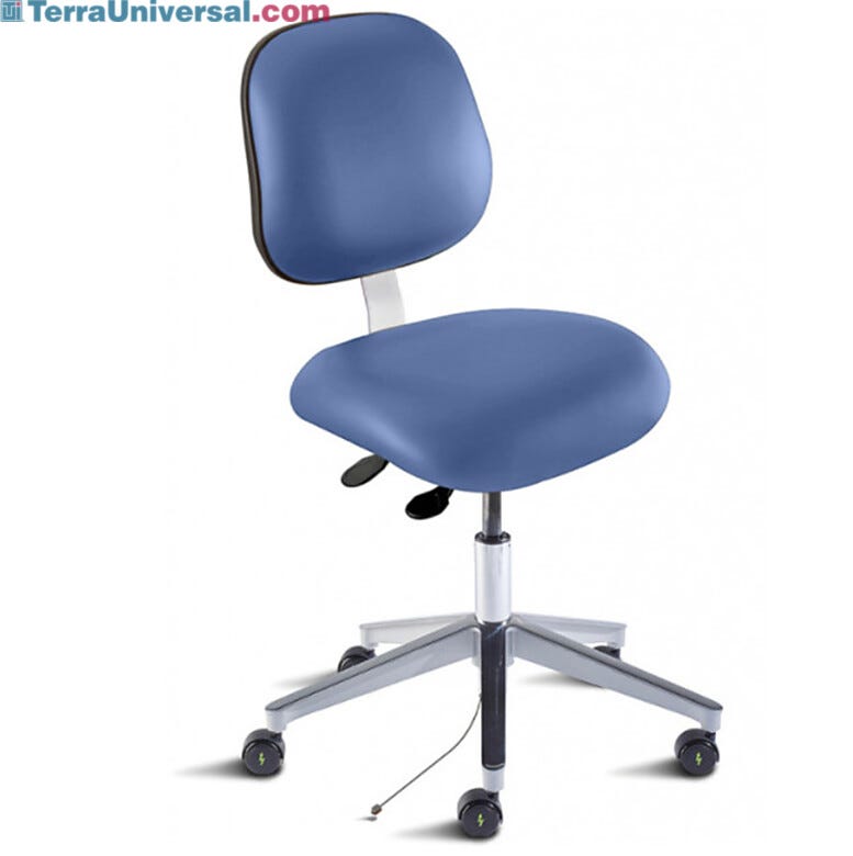 Microcon Blue Elite EEA-L-RK ISO 7 static control Cleanroom Chair for electrostatic sensitive environments by Biofit; desk height EEA-L-RK-T-XF-XA-ISO7KMBLU  |  2809-30 displayed