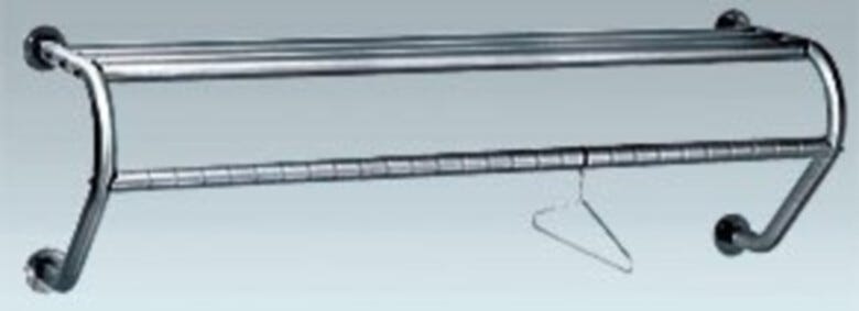 These wall mounted garment racks are perfect wherever cleanliness and space are critical concerns | 5656-05 displayed