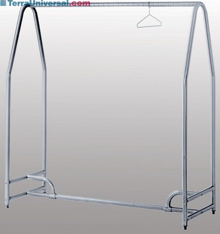 Electropolished Stainless Steel Free Standing Garmet Rack | 5656-34 displayed