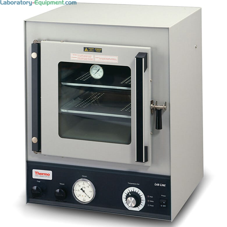 Hi-Temp vacuum oven provides uniform heating and cooling and eliminates the hazards associated with open-wire heaters | 3700-39 displayed