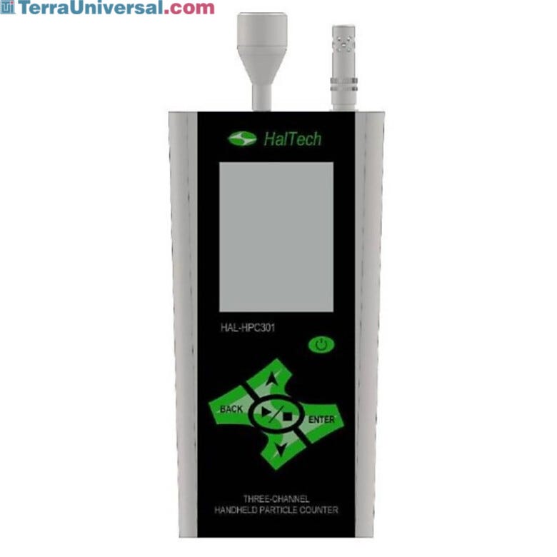 HPC301 3-Channel Handheld Laser Air Particle Counter simultaneously measures 3 user-configured particle sizes; accessories sold separately | 1510-31A displayed