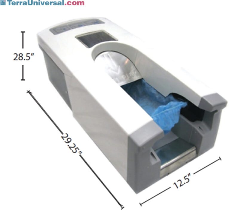 Small Automatic Shoe Cover Dispenser  |  3619-01 displayed