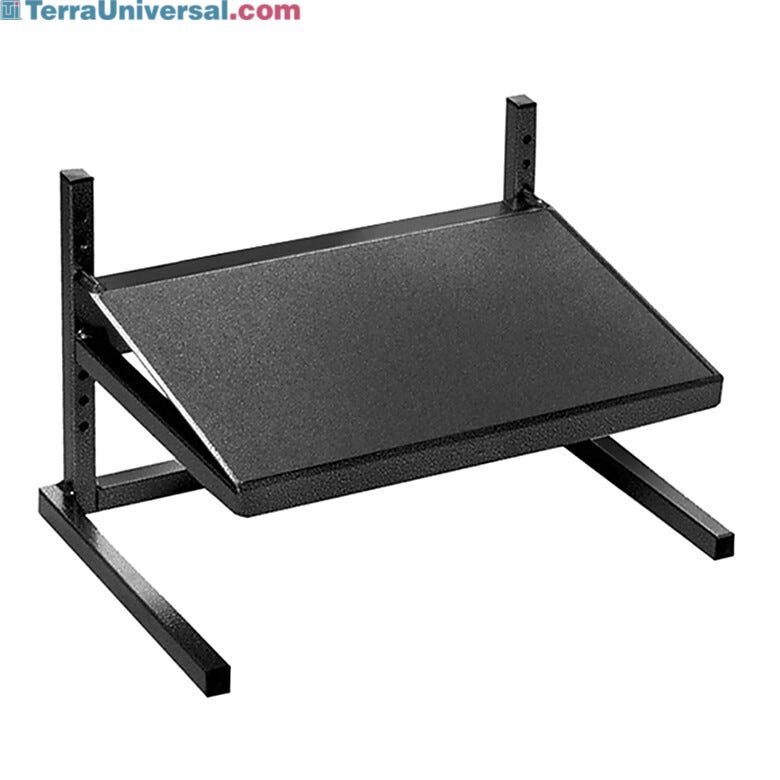 FS-1-06 Ergonomic adjustable footrest, black powder-coated frame, and 10