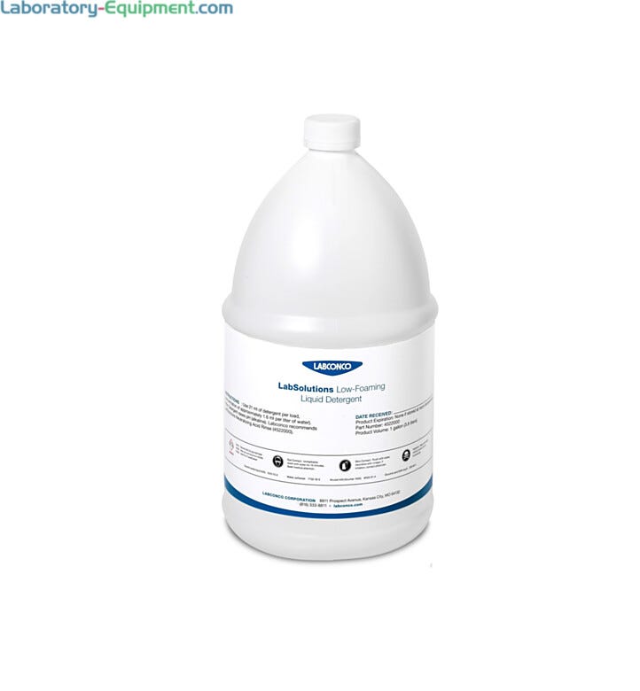 LabSolutions low-foaming liquid detrgent is specially formulated for Labconco glassware washers  |  6921-77 displayed