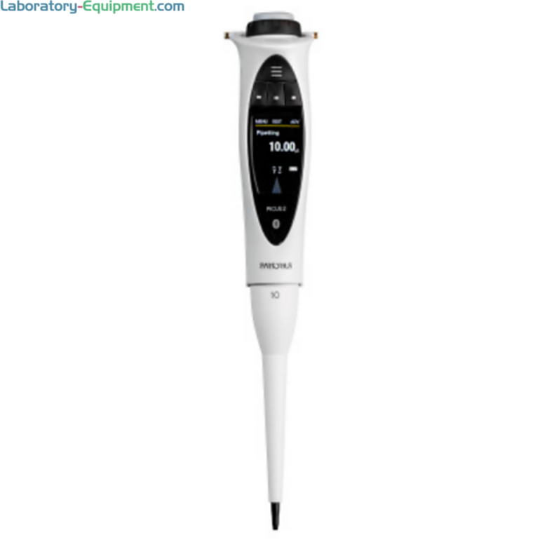 Single-channel LH-747021 Picus 2 Electronic Pipette by Sartorius with a 0.2–10 μl volume range, an adjustment wheel, safety features and connectivity