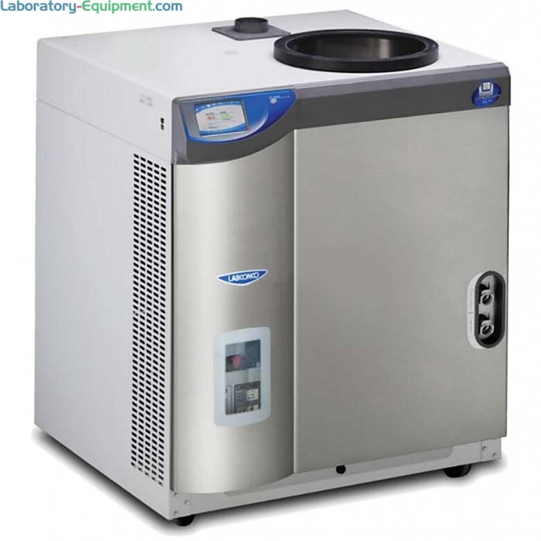 FreeZone 18 Liter -50C Console Freeze Dryers by Labconco lyophilize aqueous samples and remove 10L of water in 24 hours; built-in options available | 6923-86A-220 displayed
