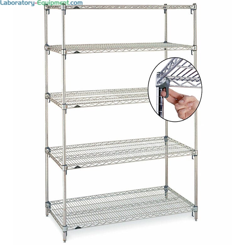 Metro Super Adjustable Super Erecta 5-shelf industrial wire shelving starter unit, chrome