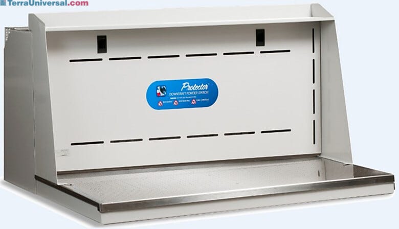Shown: 2' Protector Downdraft Powder Station for forensics or other dusting applications | 1538-46 displayed