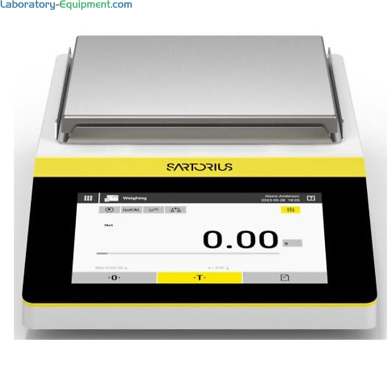 Economical Quintix Pro Precision Balances by Sartorius with a 1200-12,200 g capacity, 10 mg or 100 mg readability, and an integrated applications program