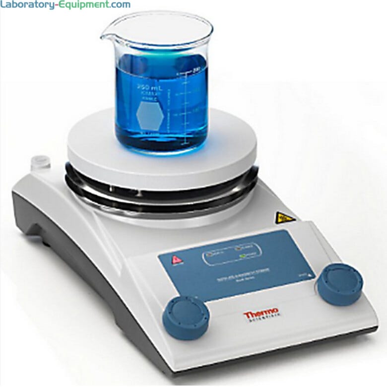 Ideal for standard, non-critical processes, analog RT2 Basic Stirring Hot Plate features a 140 mm top, built-in temperature shut-off and hot top warning  |  3618-25 displayed