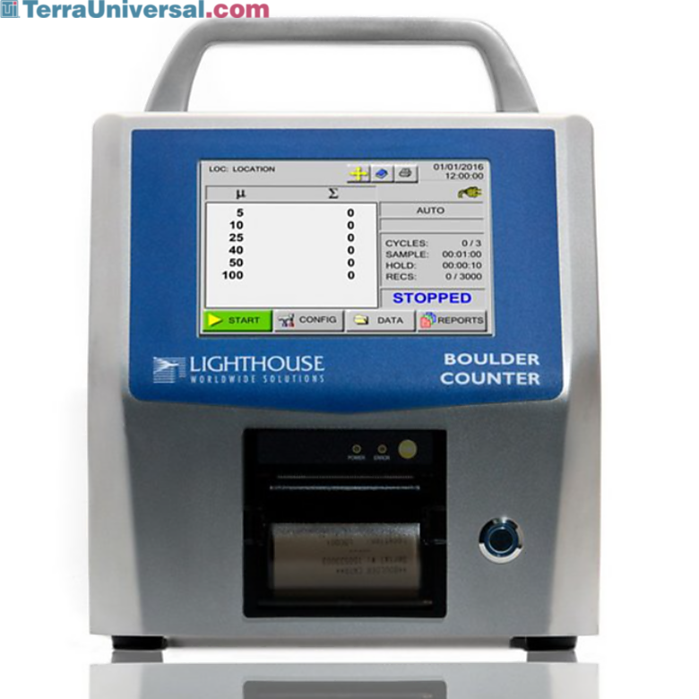 Portable model with a 5.0 - 100.0 um size range, a 28.3 LPM flow rate and a lighter Extreme Life Laser Diode Technology; with OPC server  |  1510-45 displayed