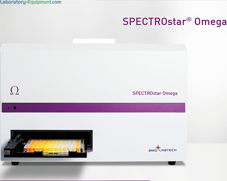 Upgradable, flexible SPECTROstar Omega Absorbance Plate Reader UV/VIS Spectrometer with two built-in reagent injectors | 8000-88 displayed