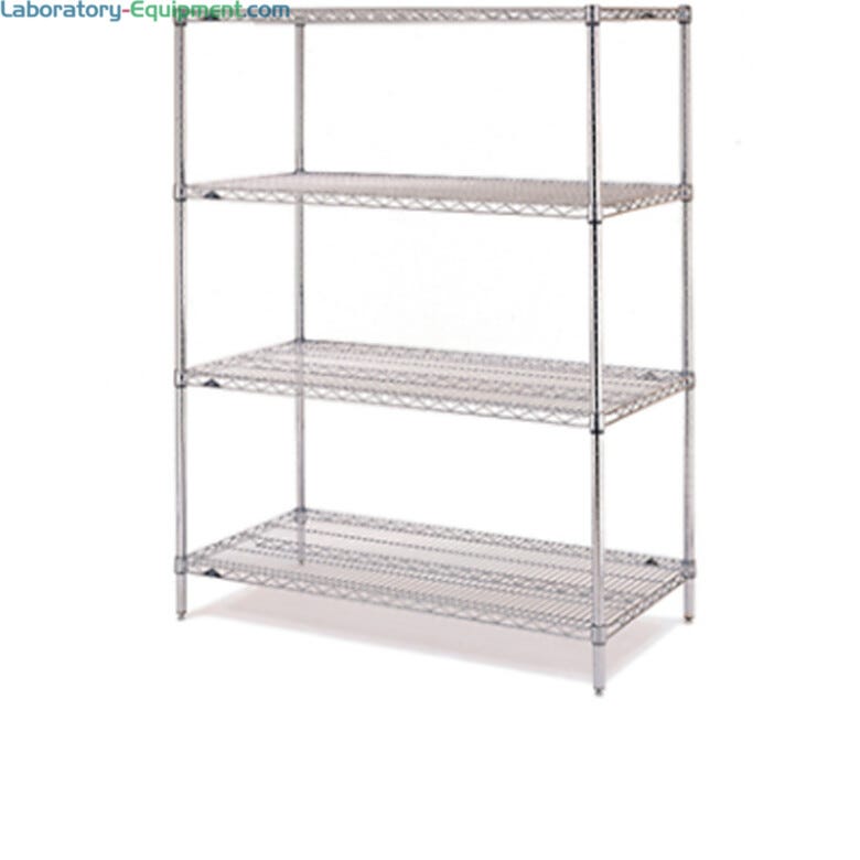 4’ adjustable 304 stainless steel wire shelves with Microban antimicrobial coating and chrome plating
