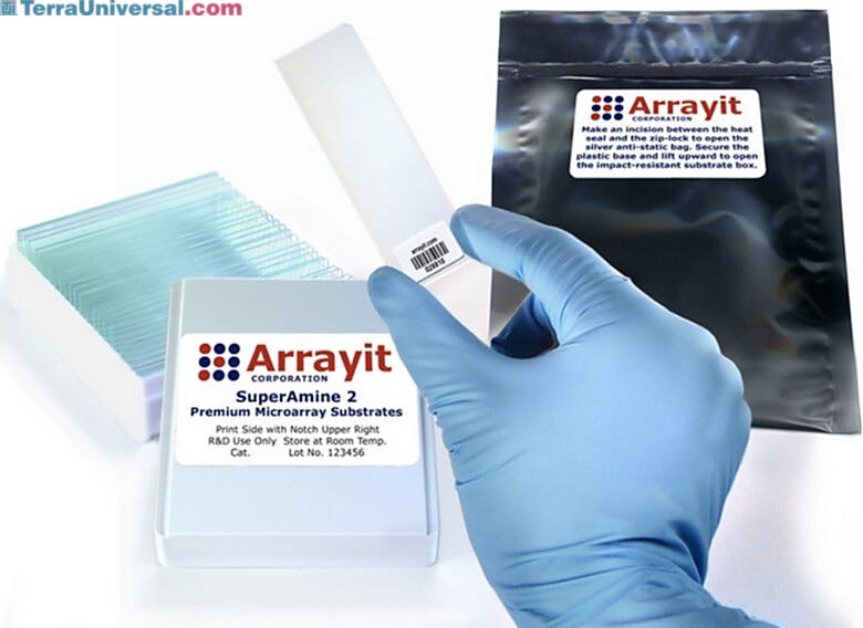 All substrate slides are compatible with a variety of Arrayit instruments, tools and consummables  |  3031-49-B displayed