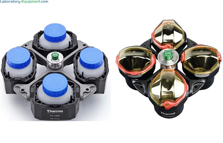 Wide range of Swinging Bucket Rotors compatible with general purpose centrifuges by Thermo Fisher Scientific; optional biocontainment lids available