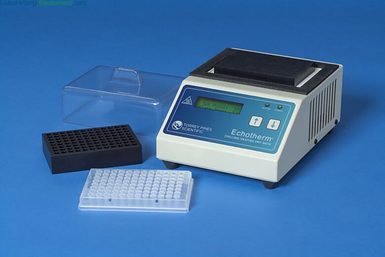 The EchoTherm IC25 Programmable Digital Dry Bath is compact and uses little bench space | 5005-02 displayed