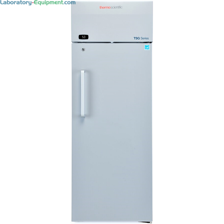 23.0 cu. ft. TSG2305SA Solid Door Lab Refrigerator by Thermo Fisher Scientific with a 2–8°C temperature range features insulated doors and heat-free defrost