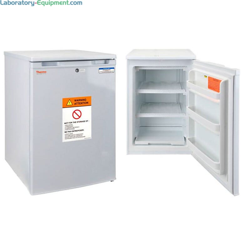 Economical and compact freezers for routine lab storage in various capacity sizes with CFC-free refrigerant, adjustable temperature control and manual defrost  |  1536-PP-02 displayed