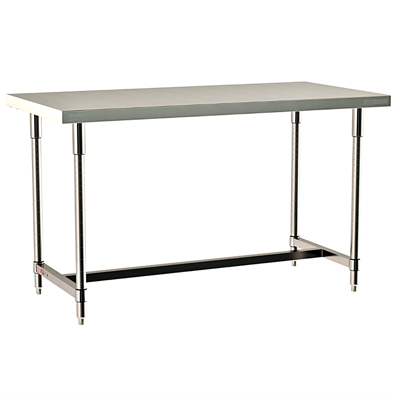 All 304 Stainless Steel TableWorx Work Tables with I-Frame by Metro for lab, electronics, pharma and general science applications; sizes and mobile options | 1545-PP-02 displayed