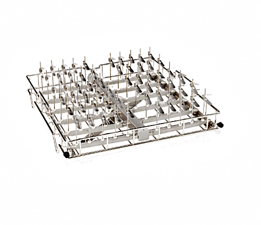 304 Stainless Steel Upper Small Spindle Rack #4668601 compatible with SteamScrubber labware washers by Labconco  |  6927-46 displayed