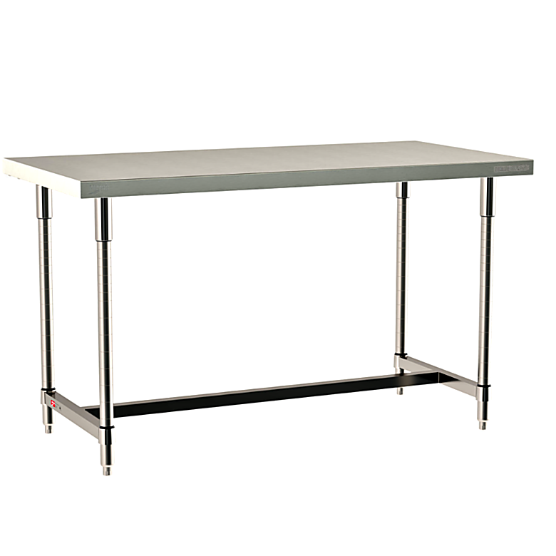 316 Stainless Steel TableWorx Work Tables with 304 SS Legs and I-Frame by Metro ideal in cleanrooms and biopharma applications; sizes and mobile options