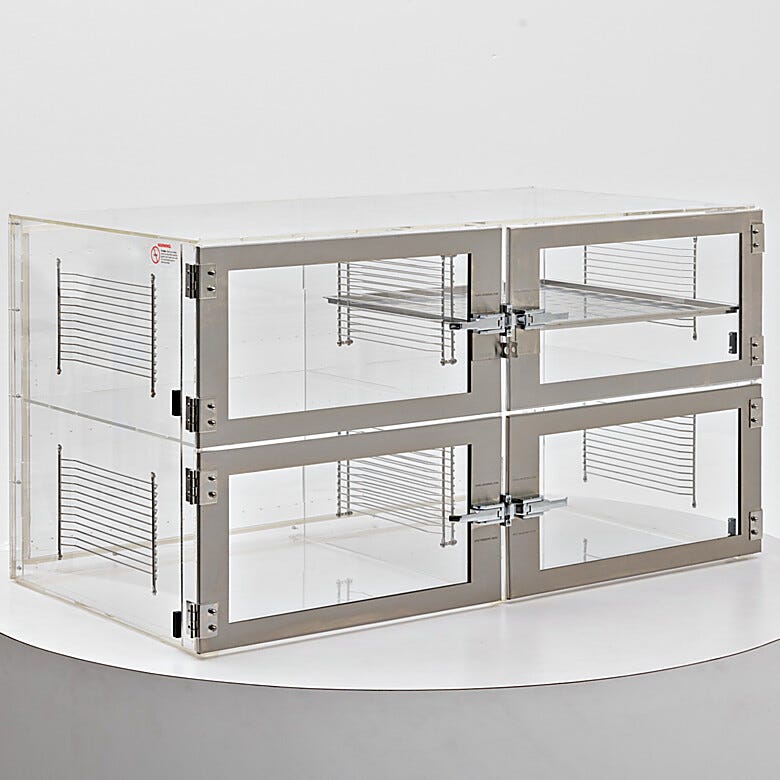 Adjust-A-Shelf dry nitrogen storage cabinet, acrylic 4 chambers with adjustable shelving | 3950-23 displayed