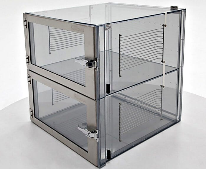Adjust-a-shelf SDPVC two chamber desiccator cabinet without flowmeter or shelf  |  3950-09DNP displayed