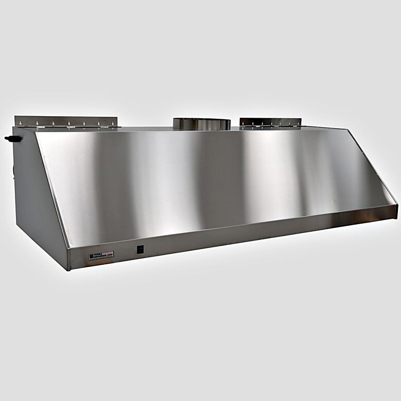 Economical wall-mounted laboratory canopy fume hood is suitable for light-duty applications; 304 stainless steel with built-in LED lighting | 9000-01A displayed