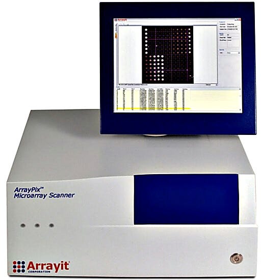ArrayPix Fluorescence Microplate Microarray Scanner scans 96 microarrays in less than 3 minutes | 3031-31 displayed