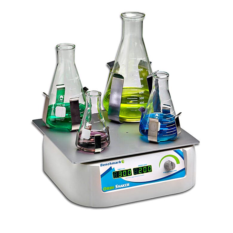 Benchmark Scientific’s Orbi-Shaker™ Jr. provides orbital shaking in a small footprint (clamp platforms optional) | 2817-00 displayed