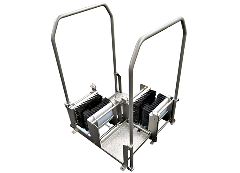 BSX200 Manual Dual Boot Scrubbers by Best Sanitizers available in wet or dry models accommodate 5-10 users per minute in fast walk through environments  |  5608-PP-04 displayed