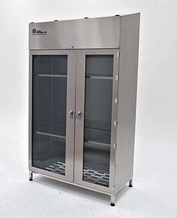 Large Storage Cabinet shown with optional Solid Shelfs | 4205-76B-HD displayed