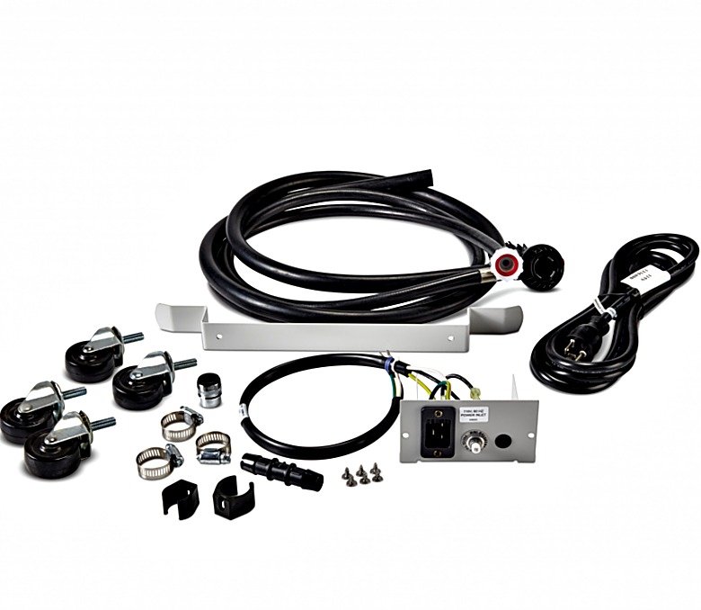 230V Freestanding to Mobile Conversion Kit enables washers to be plugged into a 20A electrical wall outlet and connected to a standard lab sink faucet, 4596111 | 6921-96 displayed