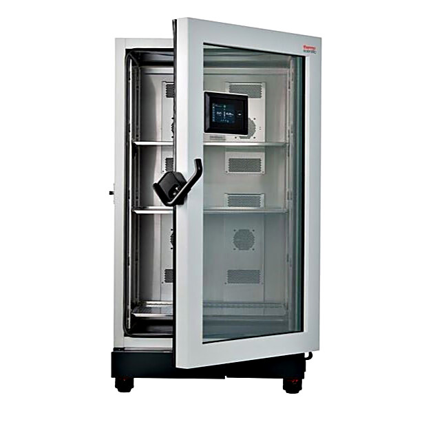 Solid or glass door Heratherm CO2 Chambers by Thermo Fisher Scientific with temperature, humidity and CO2 controls provide stable conditions for sample growth  |  1410-PP-12 displayed