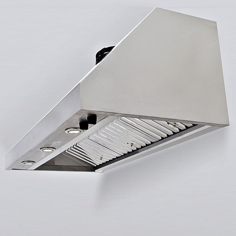 Wall-mount canopy fume hood provides 1200 CFM exhaust fume ventilation with four blower speeds  |  5015-10 displayed
