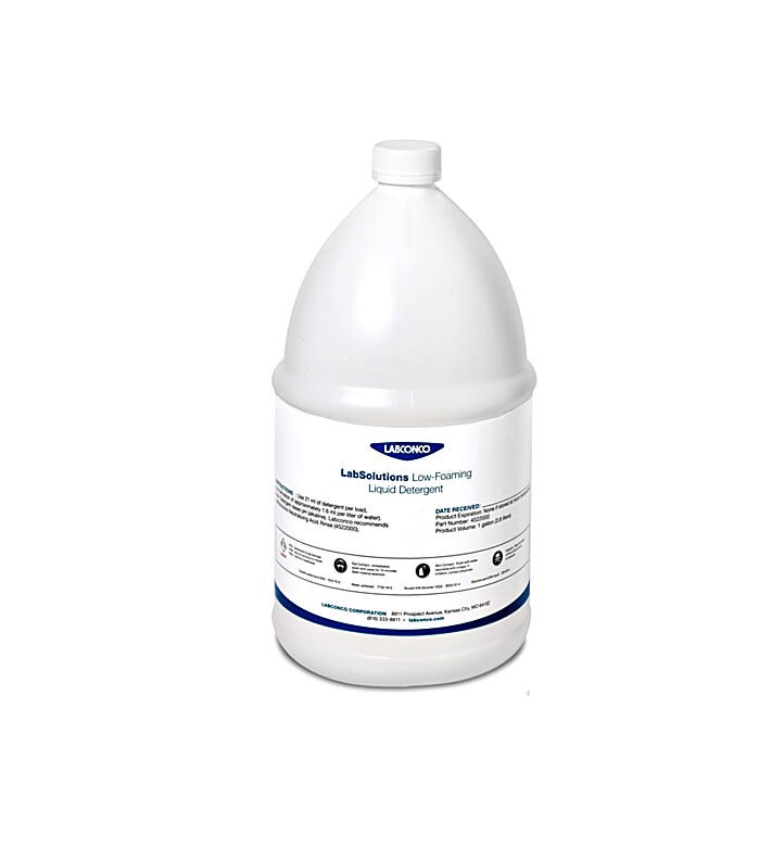 LabSolutions low-foaming liquid detrgent is specially formulated for Labconco glassware washers  |  6921-77 displayed