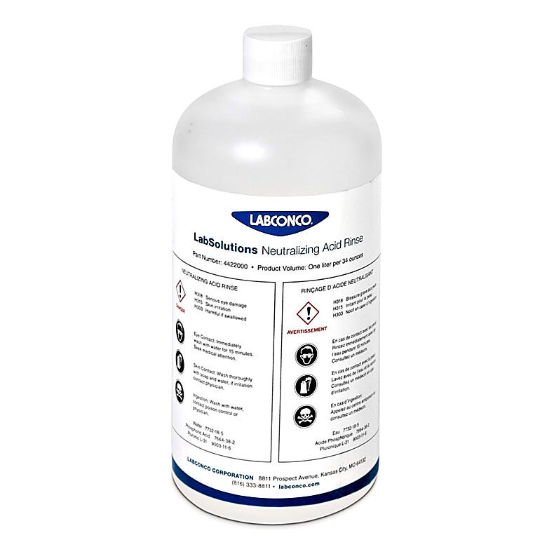 LabSolutions neutralizng acid rinse is specially formulated to use in Labconco glassware washers  |  6921-86 displayed
