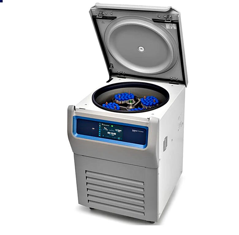 4L Floor standing Multifuge X4FR Pro Refrigerated Centrifuge by Thermo Fisher Scientific with a 100-program run, color touchscreen LCD display saves benchtop sp  |  1717-64 displayed