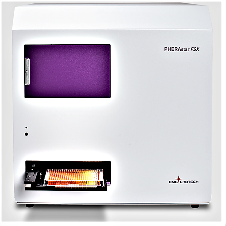 PHERAstar FSX Multi-Mode Plate Reader with an Optic Module system, Simultaneous Dual Emission and UV/Vis Spectrometer measures 1536-well plates in 27 seconds  |  8000-91 displayed